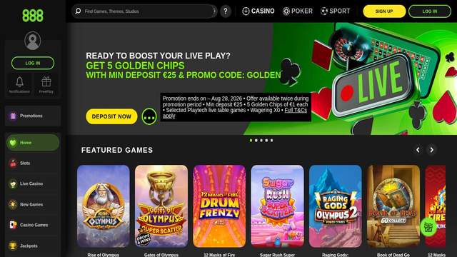 888Casino casino screenshot